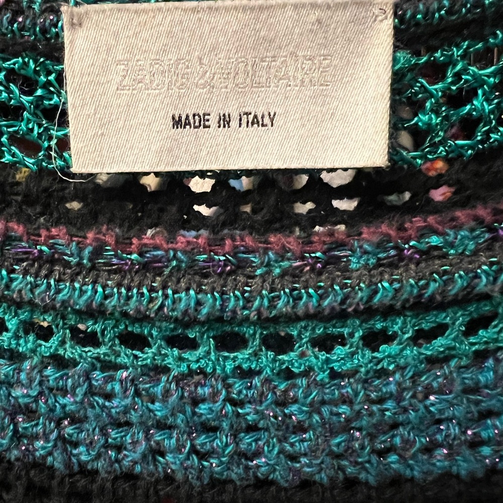 Zadig & Voltaire Multicolor Knit Sweater Metallic 80’s Rocker Edgy